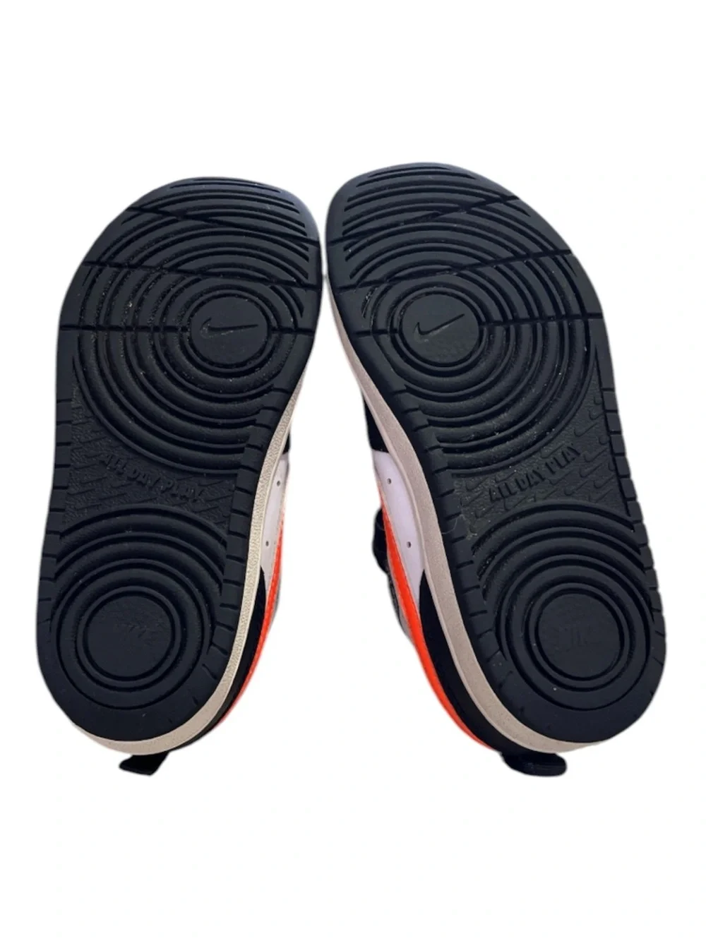 Nike Court Borough Low 2 Kids Sneakers - White/Black/Orange - Size 11.5C